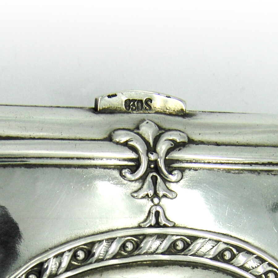 Norwegian Cigarette Case 830 Silver Mono AMS 1920