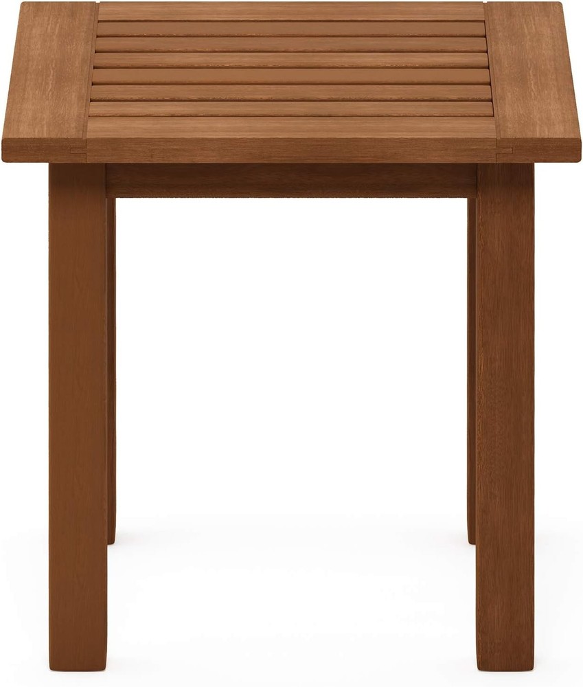 Durable Teak-Finished Square Outdoor End Table - Compact & Stylish Design
