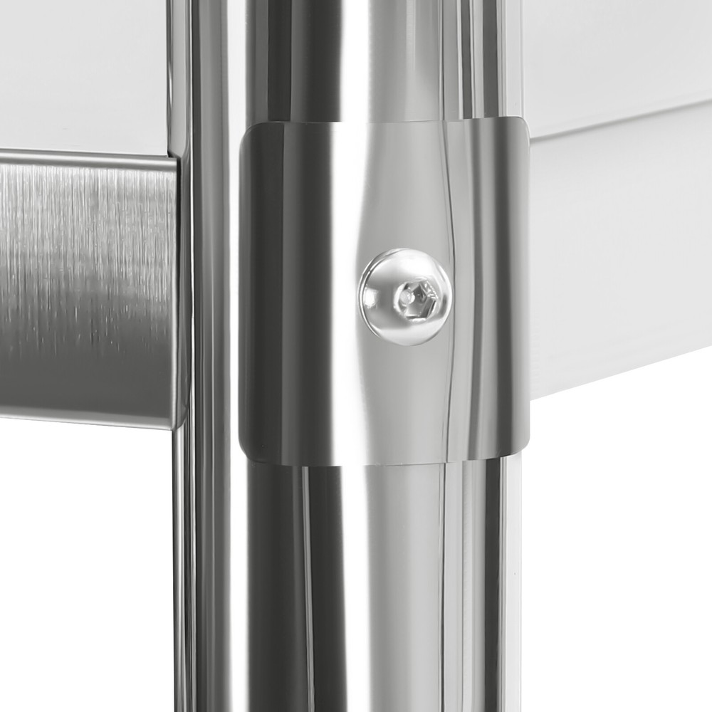 4 Tier Adjustable Shelf Storage, Stainless Steel Heavy Duty Shelving Silver