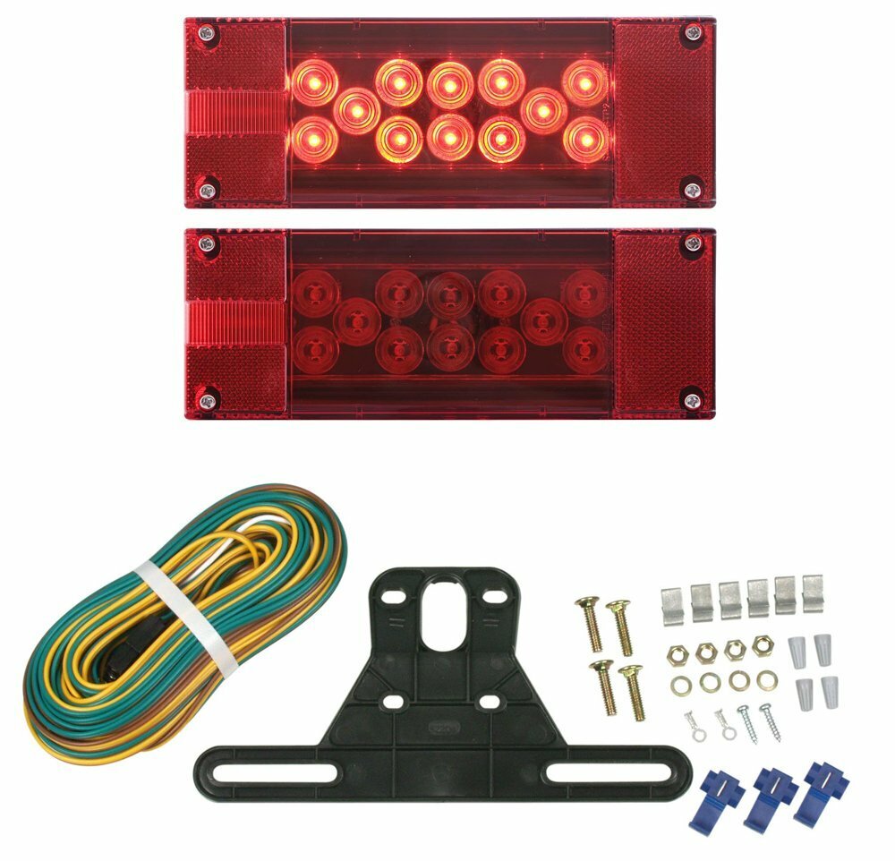 Optronics Waterproof LED Low Profile Combo Trailer Light Kit Includes Driver & P