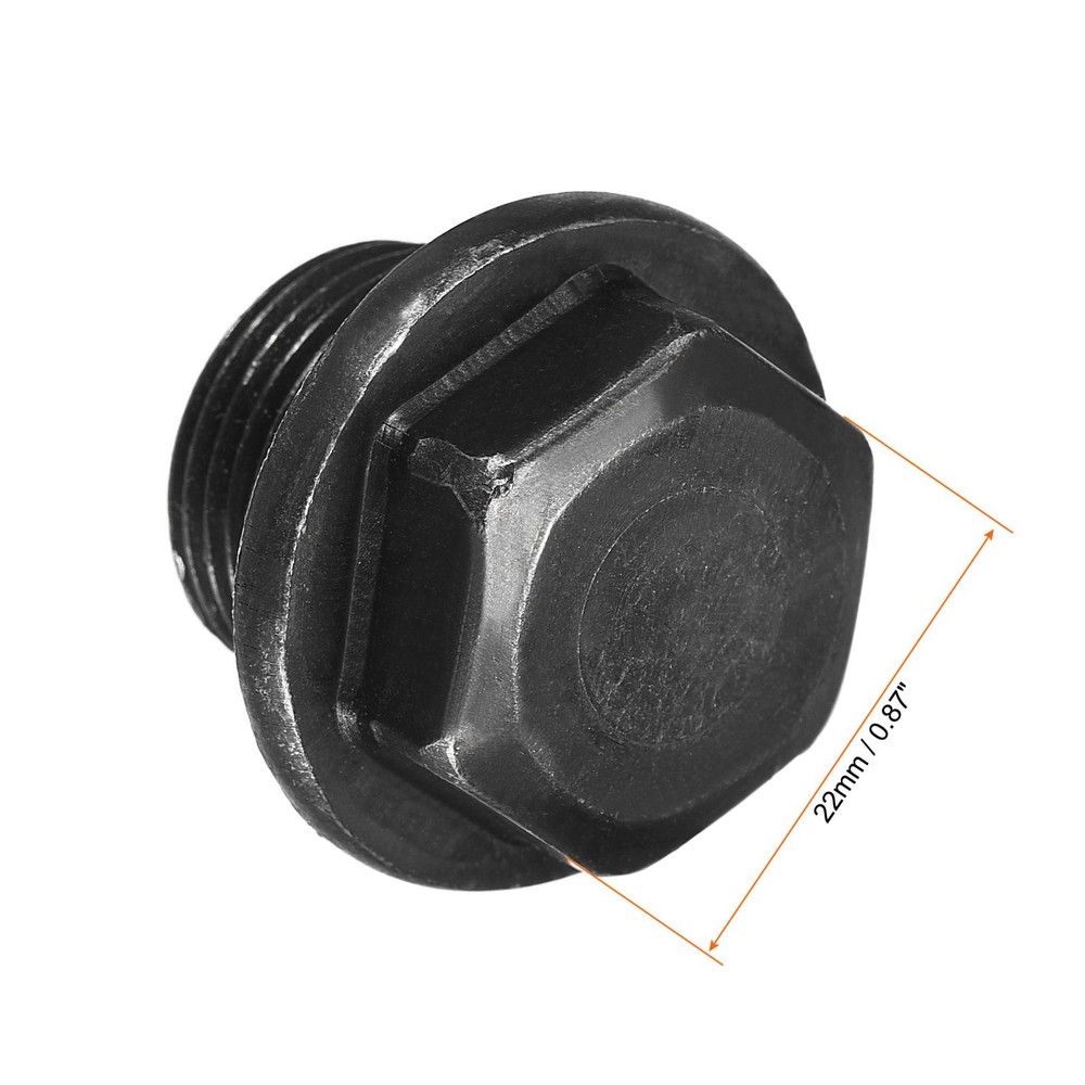 Outer Hex Head Socket Pipe Fitting Plug M20x1.5 Male Thread Carbon Steel 2Pcs