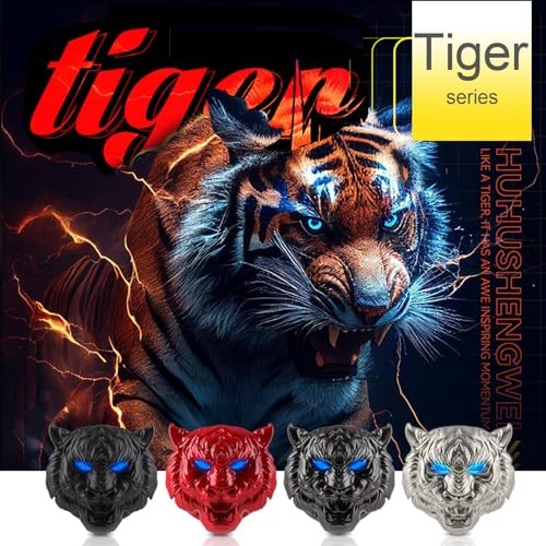 Car Push to Start Button Cover, Universal Car Engine Ignition Tiger Head Black