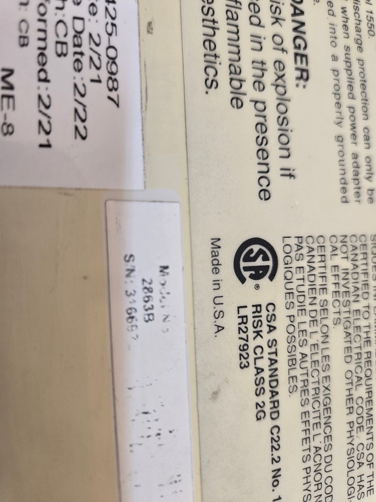 Medsystem III 2863B Pump w/pole clamp