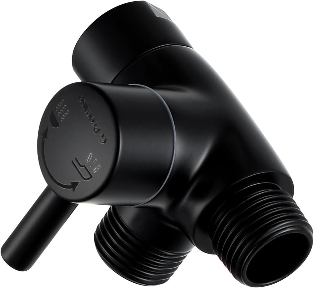 Matte Black Shower Arm Diverter - Solid Metal Construction