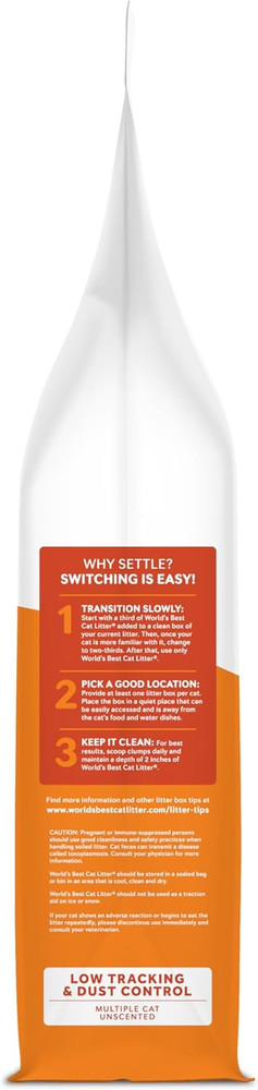 WORLD'S BEST CAT LITTER Low Tracking & Dust Control Multiple Cat Unscented
