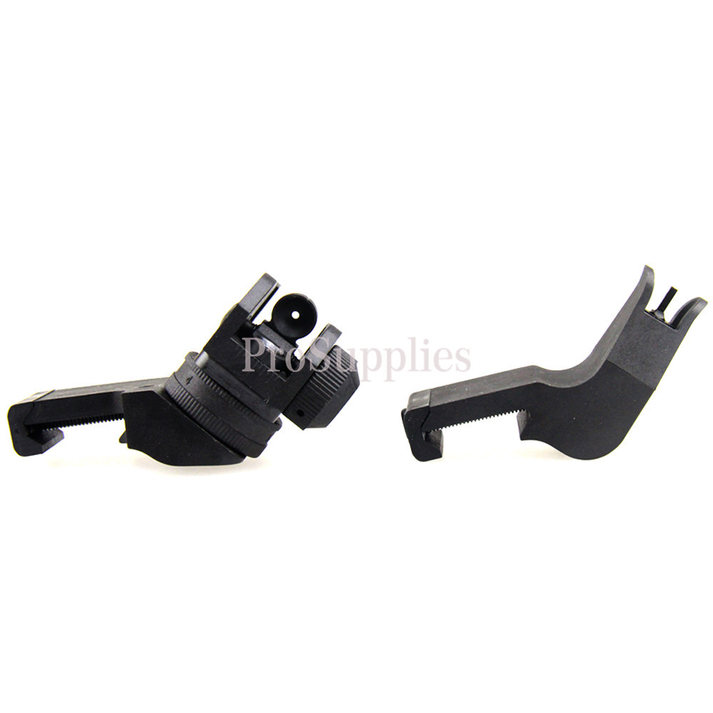 Black Front & Rear 45 Degree Rapid Transition BUIS Backup Polymer Sight