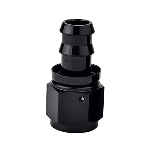 Push Lock Hose Fitting End Black 6AN Straight