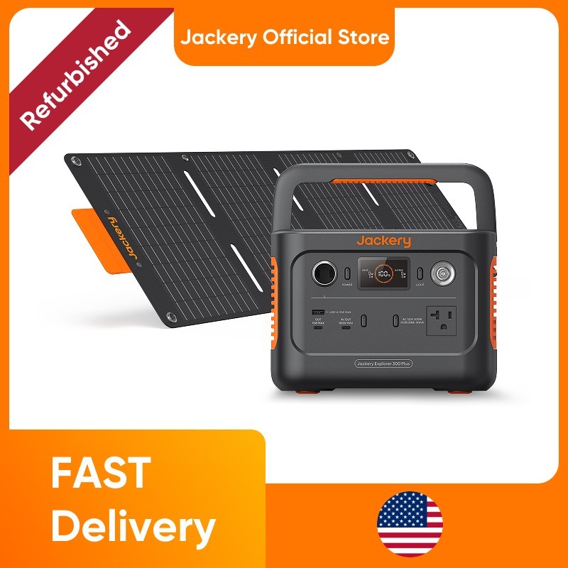 Jackery Refurbished Explorer 300 Plus  Power Station with 40W Solar Panel