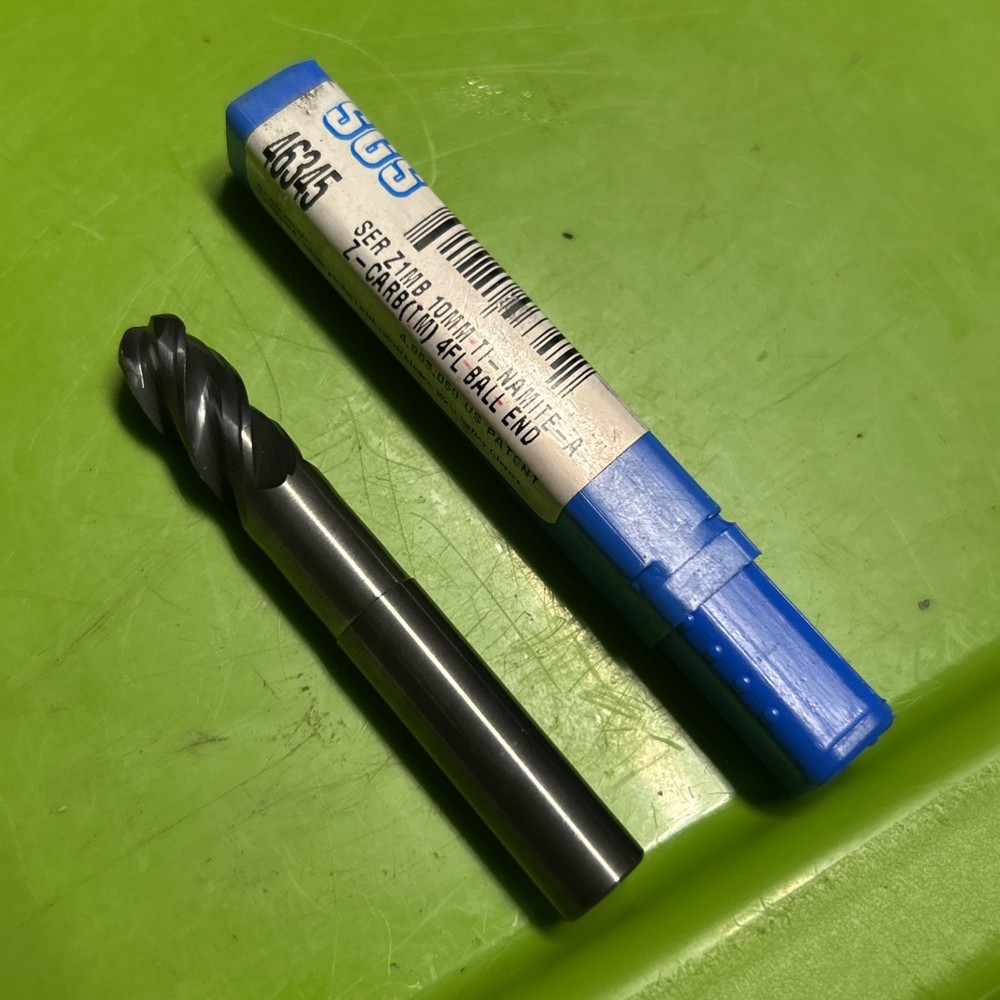 SGS Solid Carbide Ball End Mill Relieved Tip 46345 (G15)