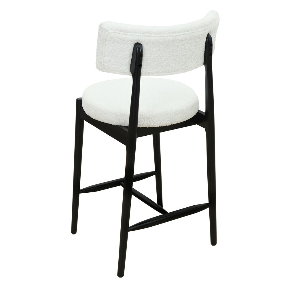 Mid Century Modern Counter Stool Black+Beige