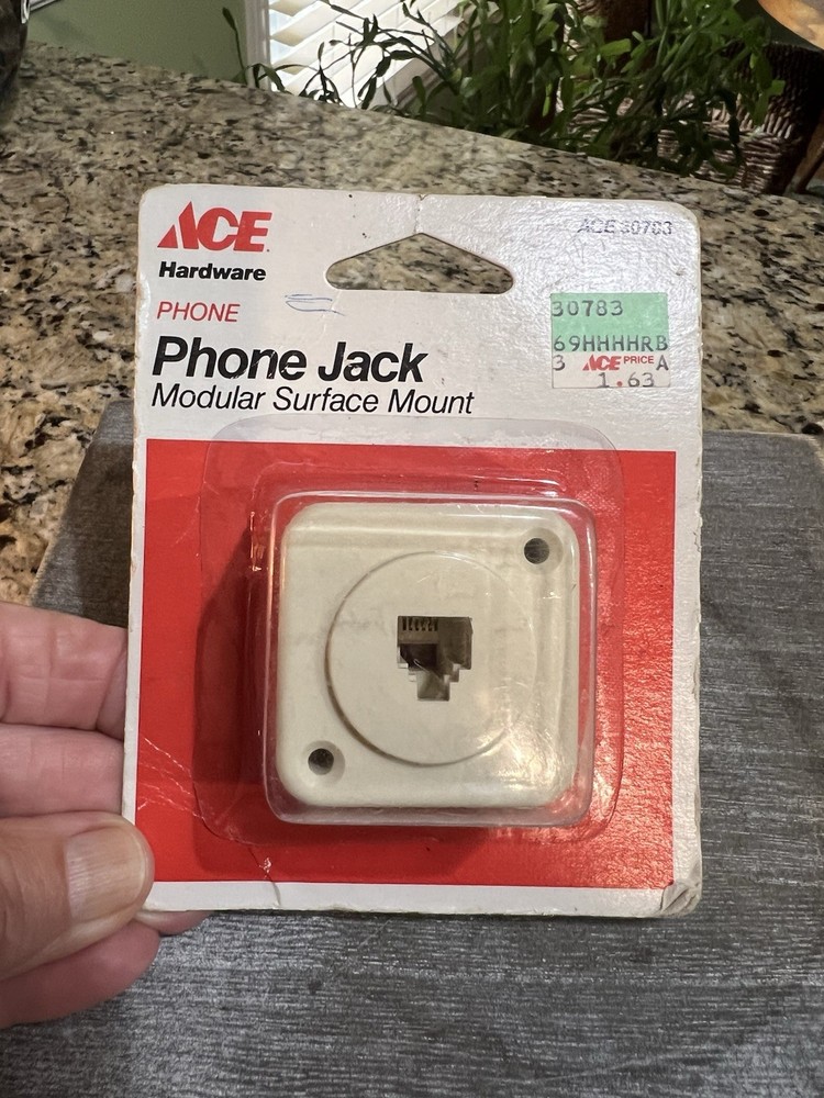 Ace Hardware Phone Jack Vintage 1988 Modular Surface Mount