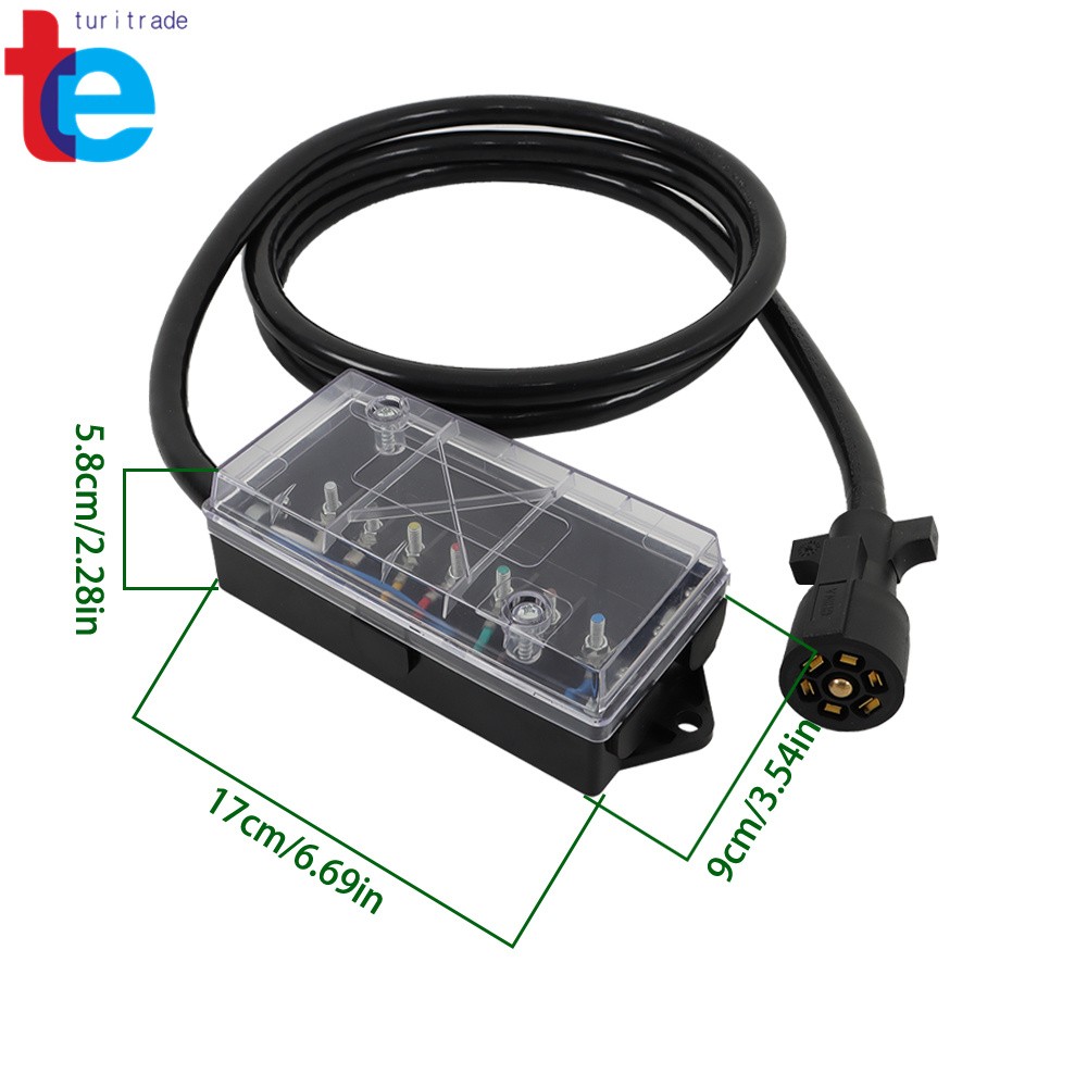 8 Ft Trailer Cord 7 Way Plug Inline Junction Box Wiring Harness Kit