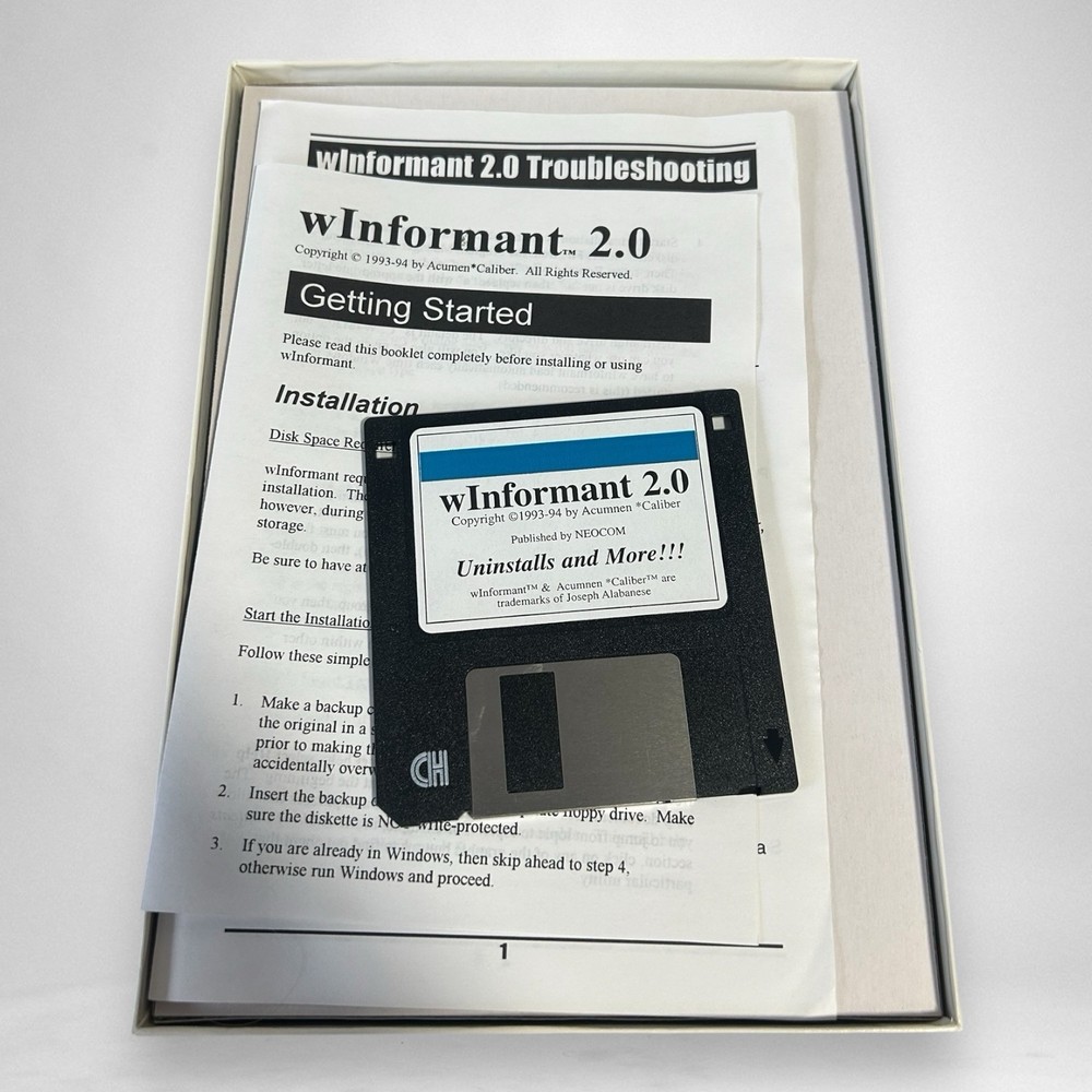 Vintage Winformat Windows Utility Pack Floppy Software