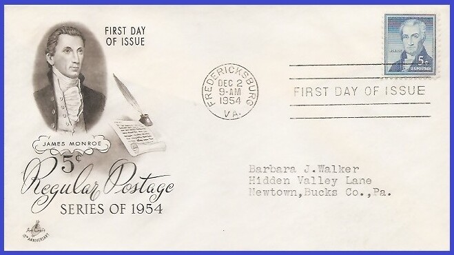 USA3 #1038 ADDR ARTCRAFT FDC   James Monroe