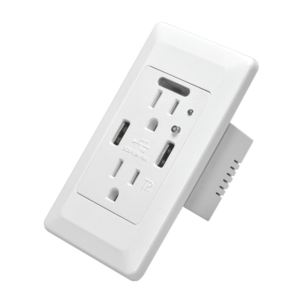 15 x USB Outlet with Night Light,with Power-Saving Auto Nightlight Sensor & Wall