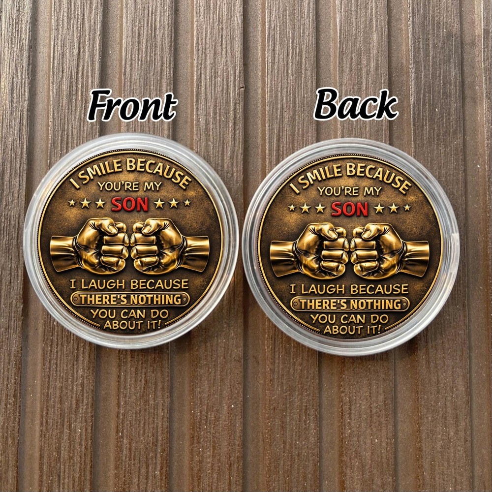 Personalized Son Coin, Engraved Keepsake Inspirational Gift 2D