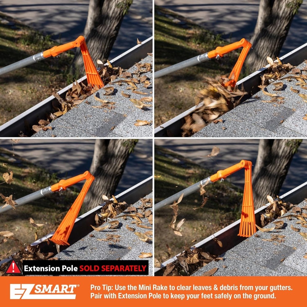 Mini Gutter Cleaning Rake – Efficiently Remove Leaves Without Climbing Ladders