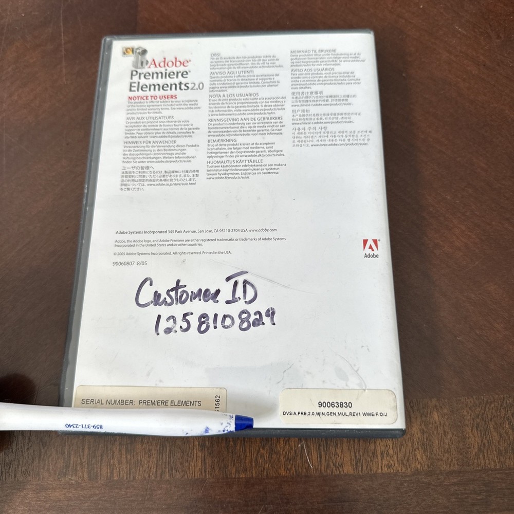 Adobe Premiere Elements 2.0 - Windows Software 2007 with Key