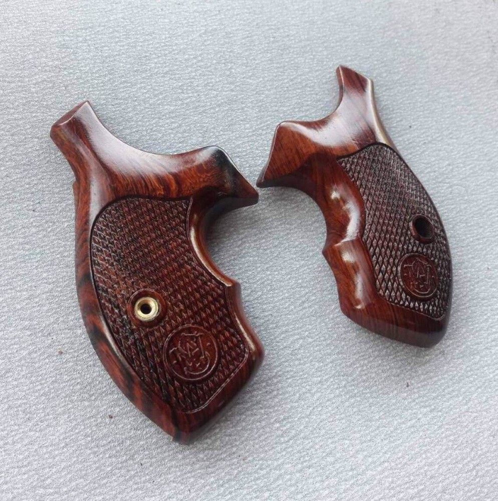 Premium Solid wood Grips For S&W- J Frame Round butt