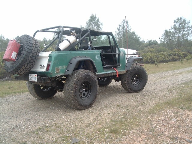 Jeep CJ Jeepster spare can lockable holder