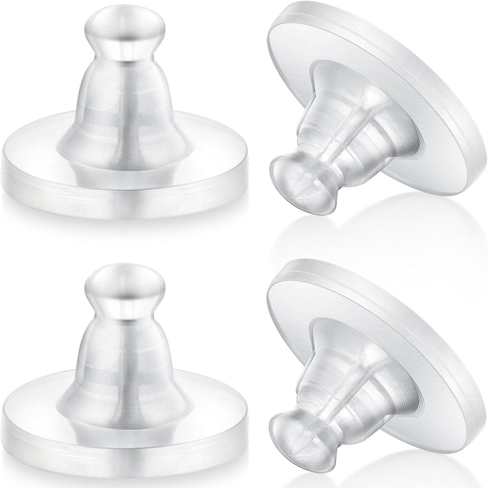 Earring Backs Rubber,100pcs Soft Clear 10MM, Silicone 100