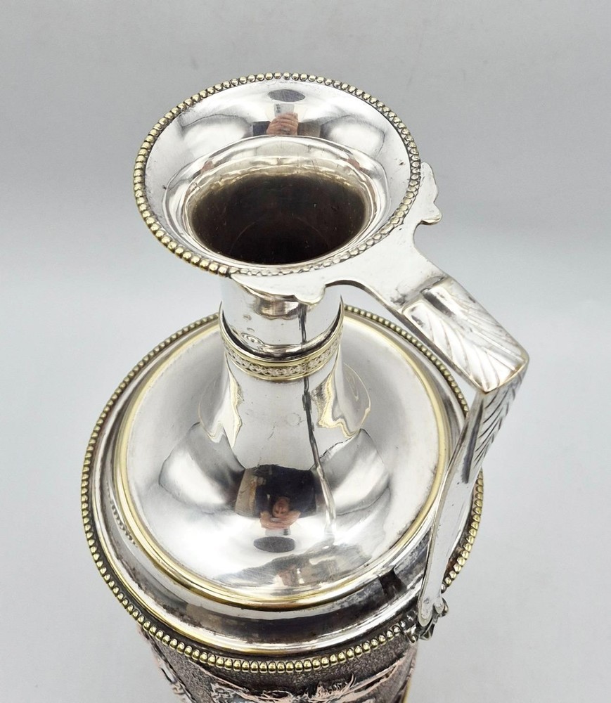 FINE VICTORIAN SILVER PLATED NEOCLASSICAL ELECTROTYPE WINE EWER c1890