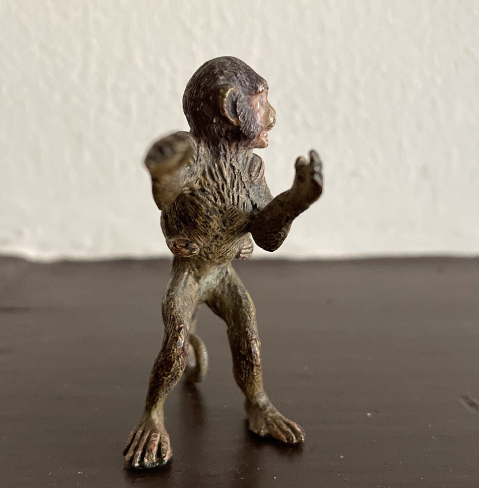 Vienna Bronze Cold Painted Monkey Offspring Baby Monkey