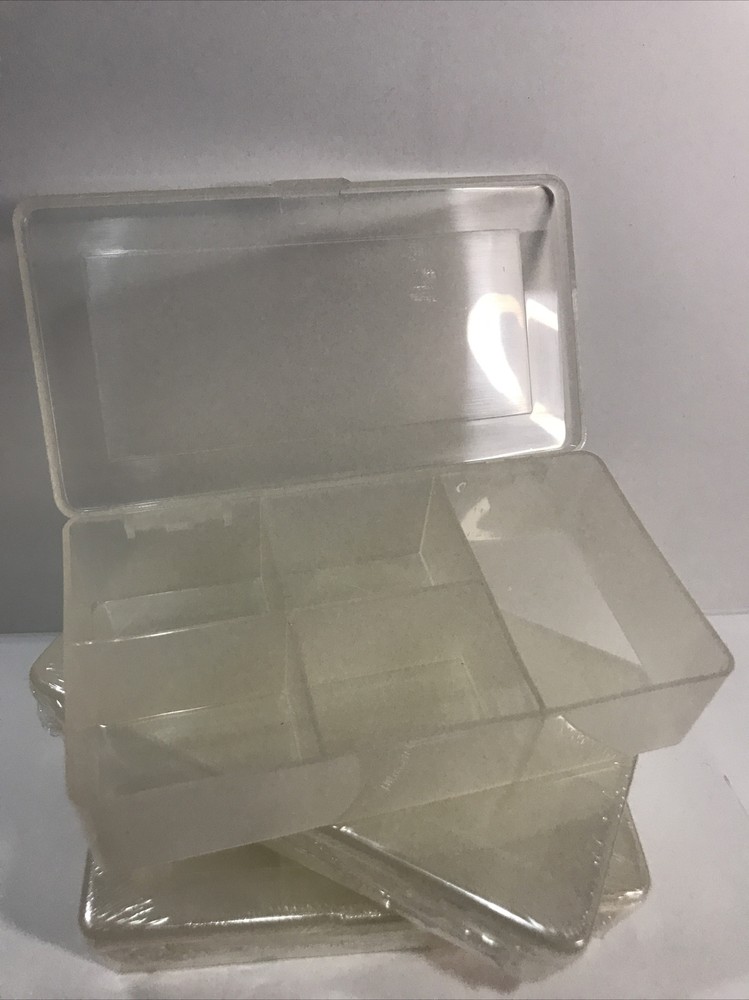 3 Pack Clear Box Plastic Bead Storage Craft Container Earring Organizer Tackle