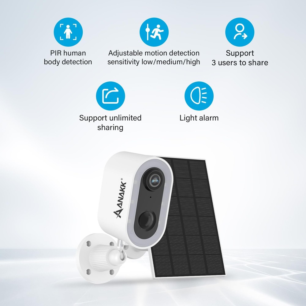Solar Security Cameras Wireless Outdoor, Solar Camera for Home Security, Colo...