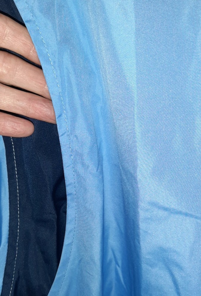 Mens Izod Large Light Blue Golf Windbreaker Pullover Jacket V Neck As Is