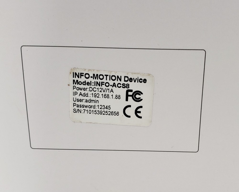 INFO-MOTION FACE ACCESS Attendance Device INFO-ACS8