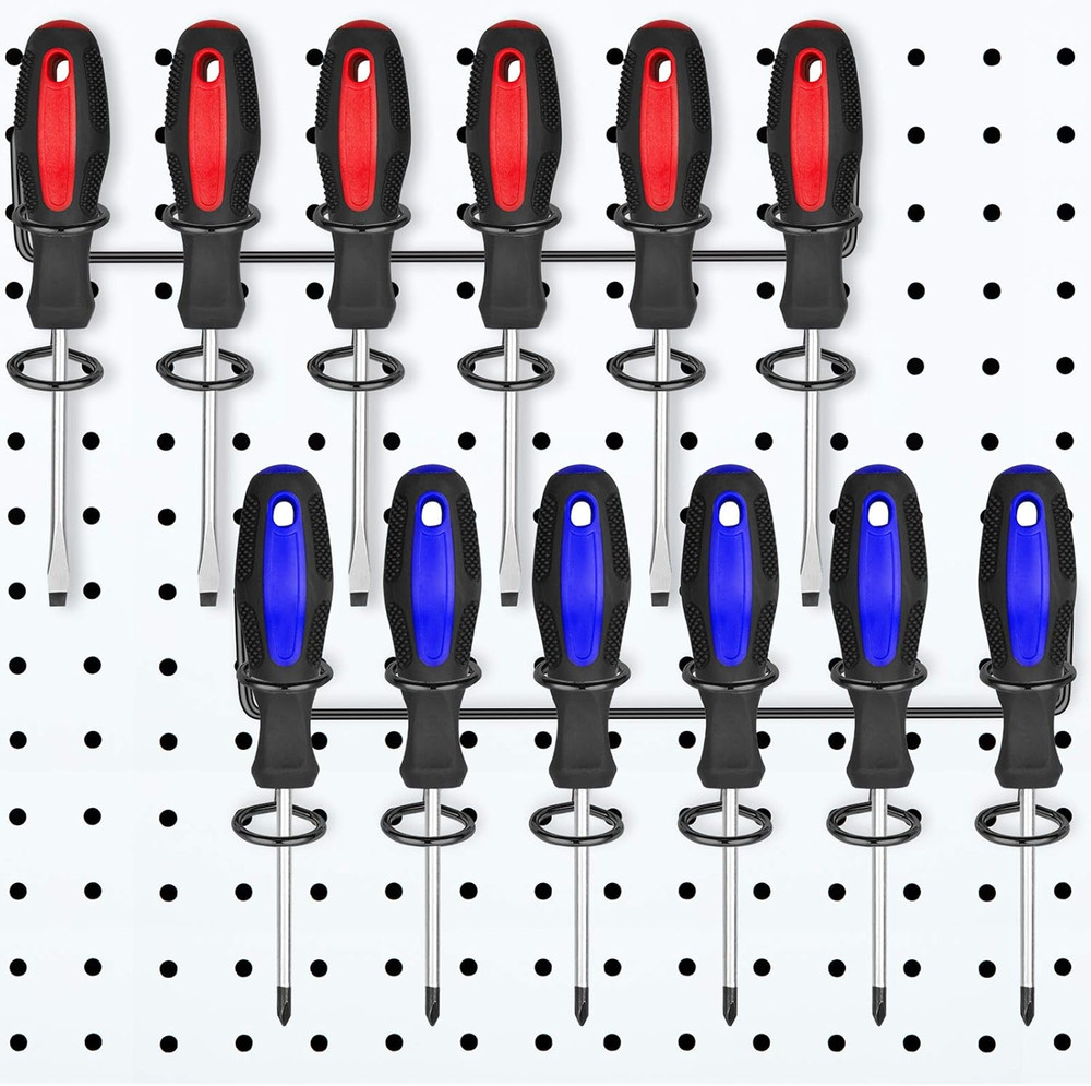 2 Pieces Pegboard Screwdriver Holder Peg Board Tool Utility Hooks Pegboard Acces