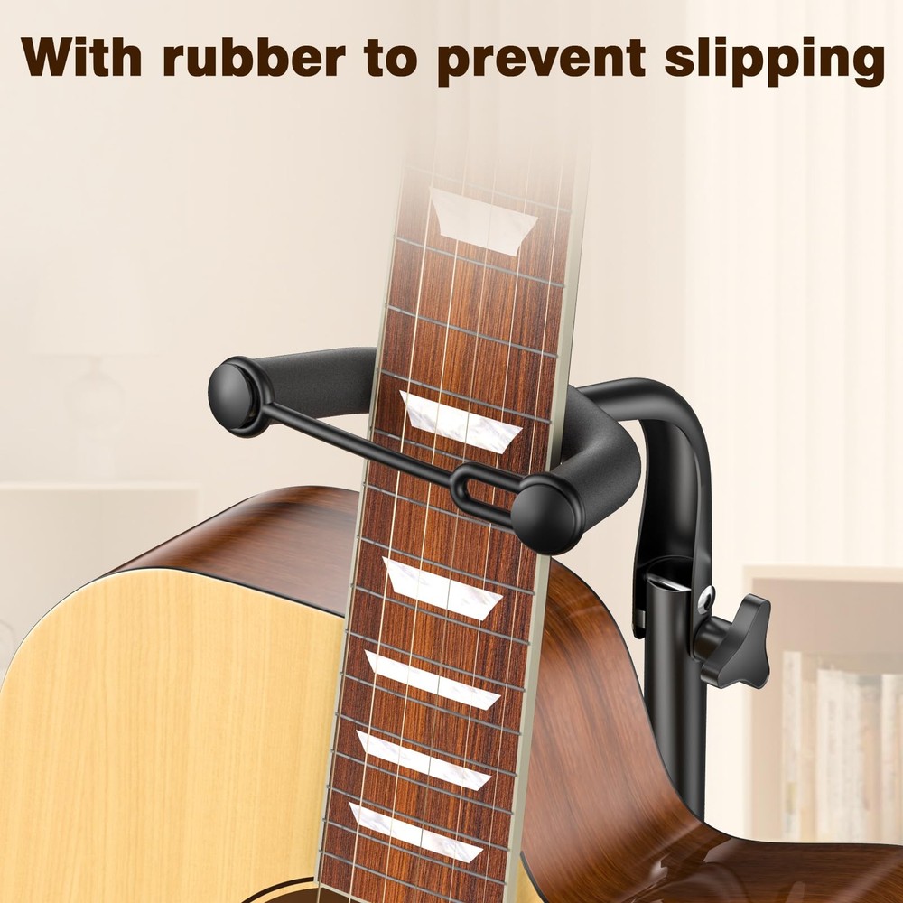 Guitar Stand, 2 Pack Height Adjustable Foldable Guitar Stand with Secure Supp...