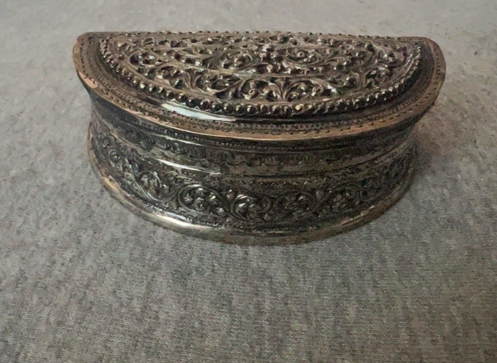 Silver Moon Crescent Box Lime Box