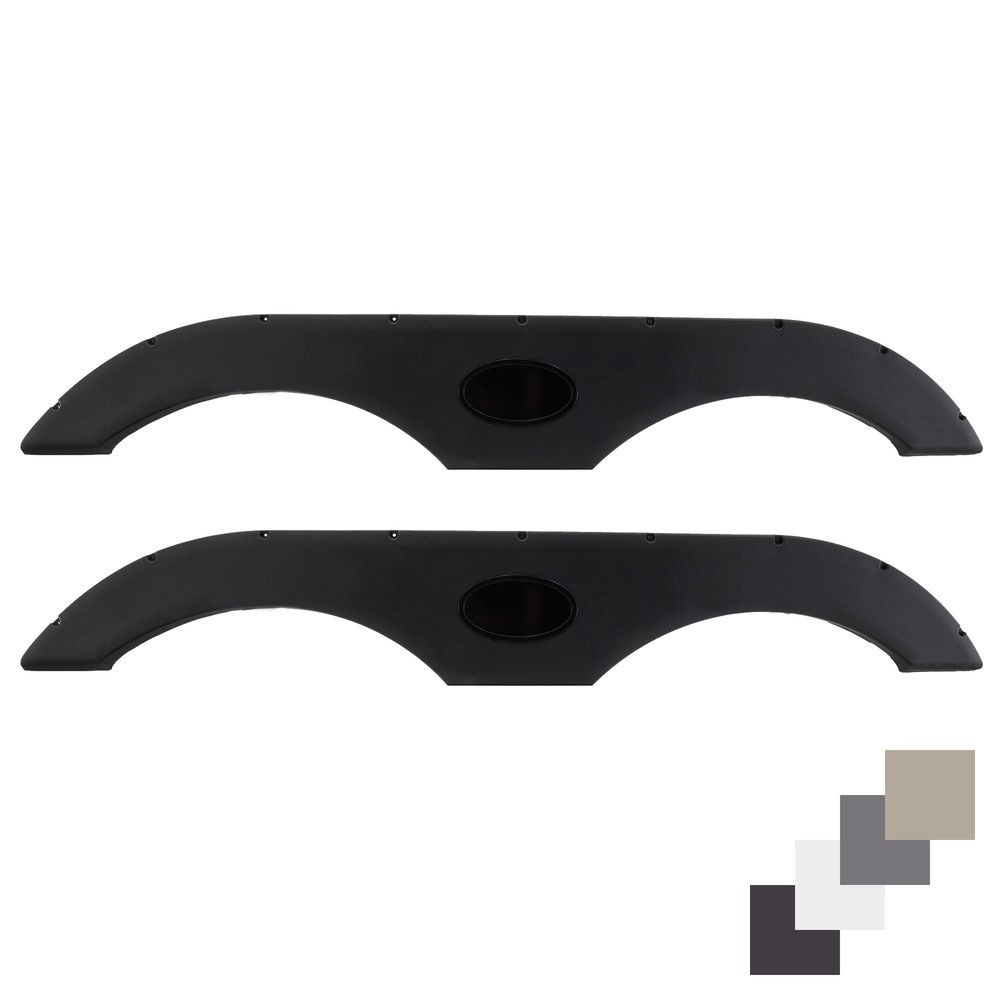Pair Of RecPro Tandem Trailer Fender Skirt In Black For RVs Campers And Trailers