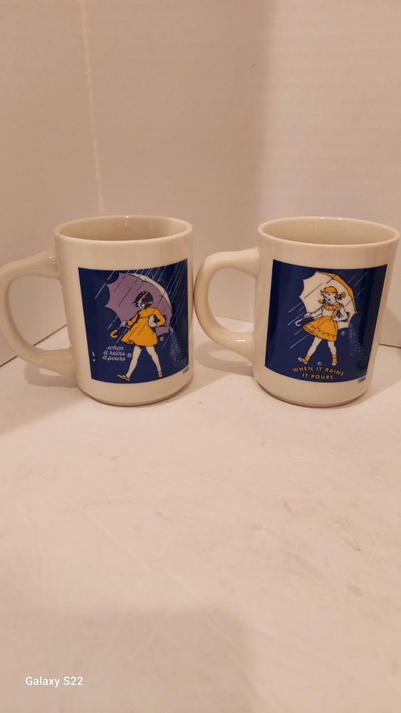 4 Different Morton Salt Mugs Excellent!