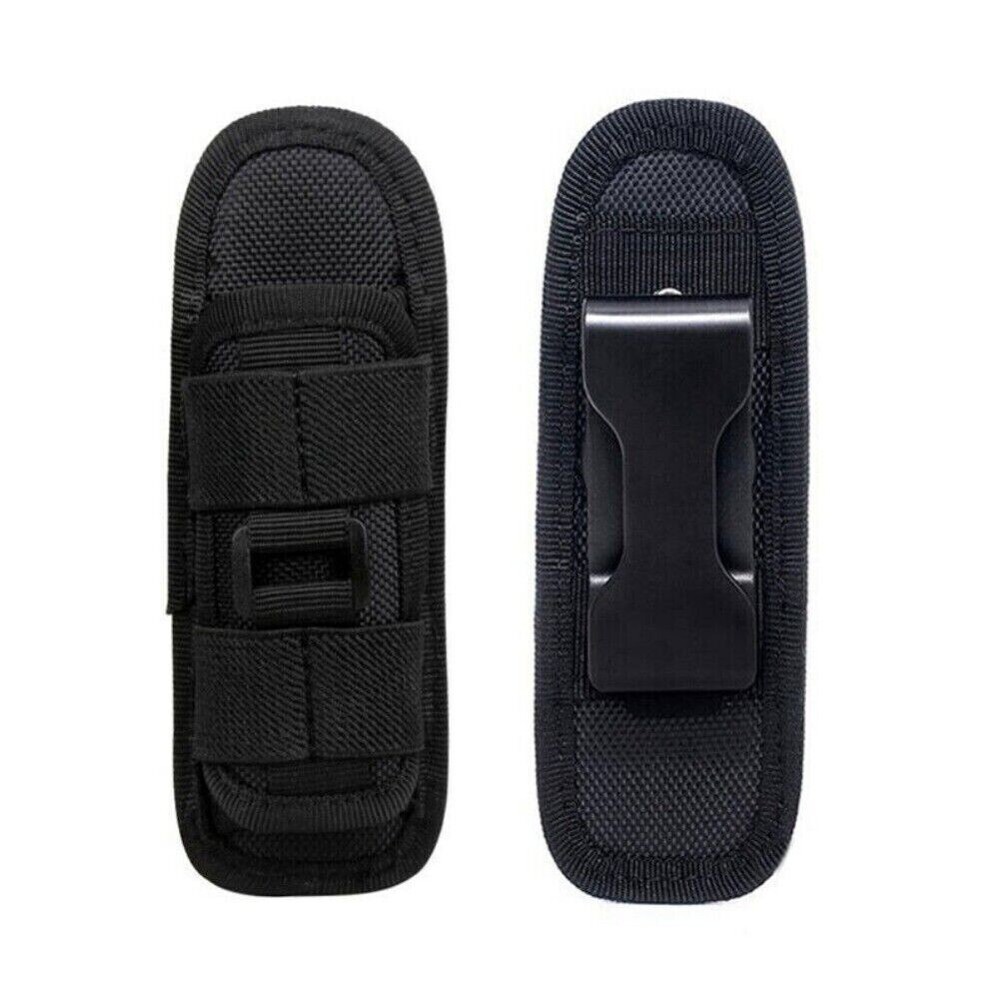 Tactical Flashlight Holder Molle Pouches 360° Rotatable Flashlight Case Pocket