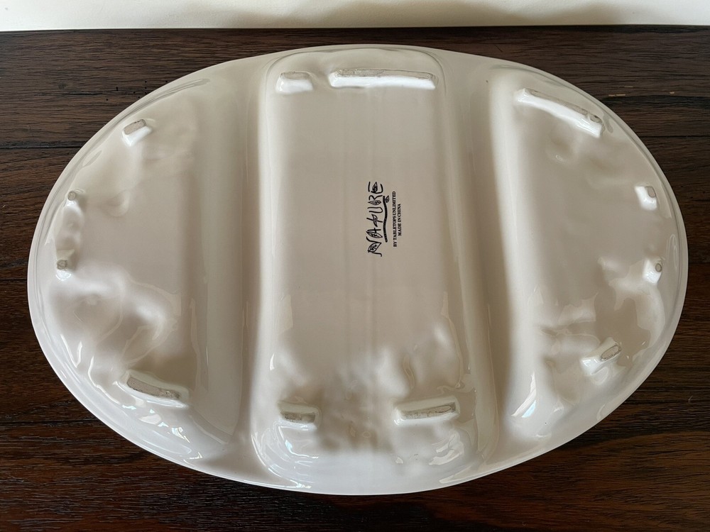 Nature cream three-segment divided serving tray