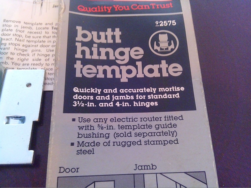 Craftsman Butt Hinge Template 9-2575