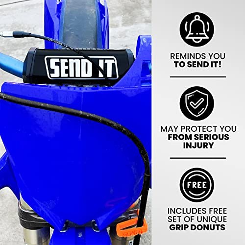 SEND IT Handlebar Pad with FREE GRIP DONUTS - Universal Round Handlebar Black