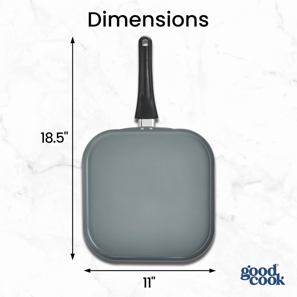 Ceramic Griddle Pan set Nonstick Aluminum Square Skillet Black