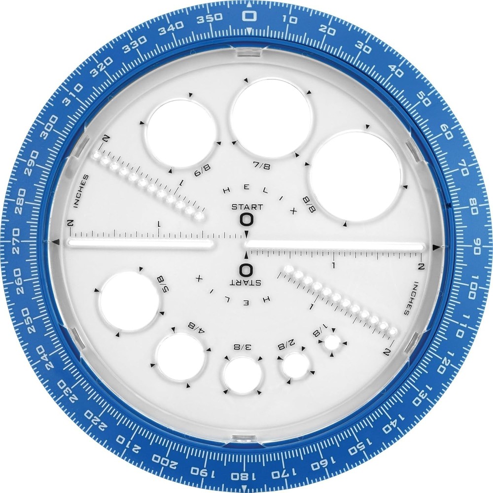 Angle and Circle Maker Protractor with Integrated Templates 6 Inch 15cm Assorted