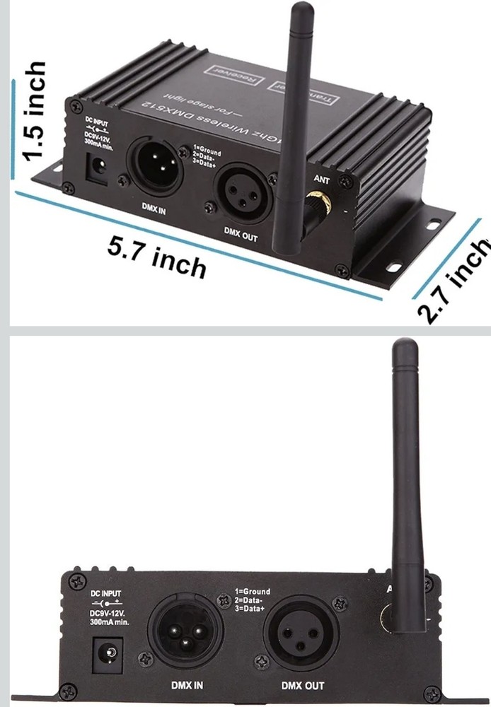 DMX512 Controller 2.4G Wireless Transmitter Receiver LCD Display 512