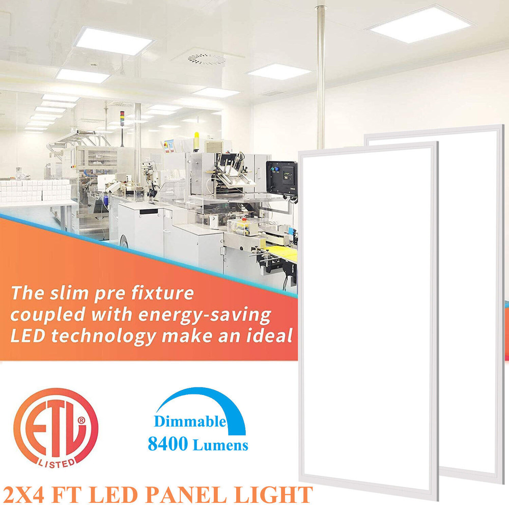 2-Pack, 2x4 LED Troffer Ceiling Panel Light, 75W, 5000K, 7800LM, 0-10V Dimmable