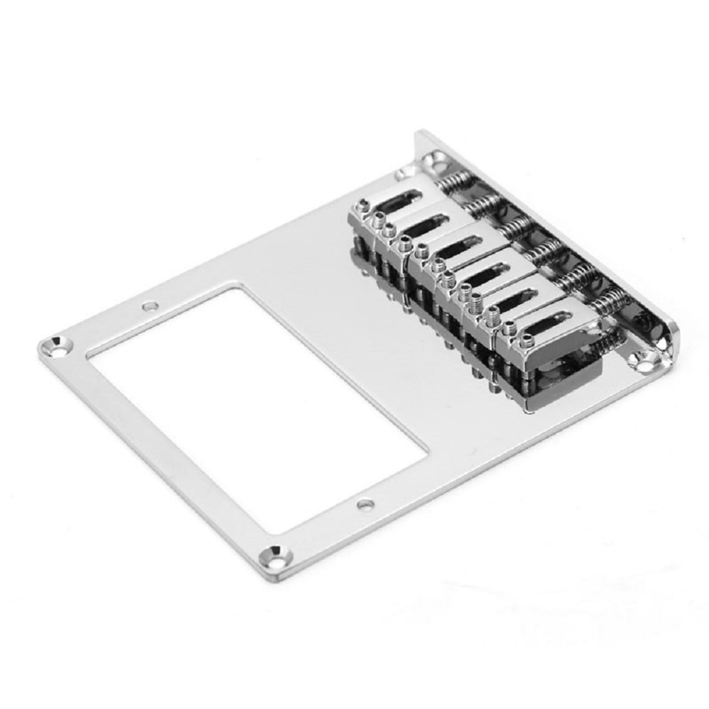 Top-Loading Chrome 6 String Hardtail Guitar Bridge for Tele Telecaster Guitar