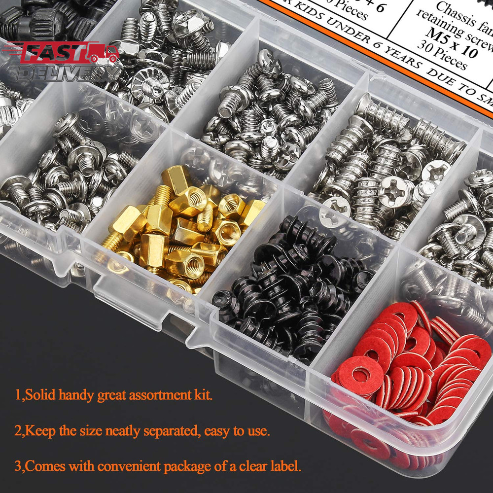 360 Pieces Computer Standoffs Screws Assortment Kit for Hard Drive Computer Case