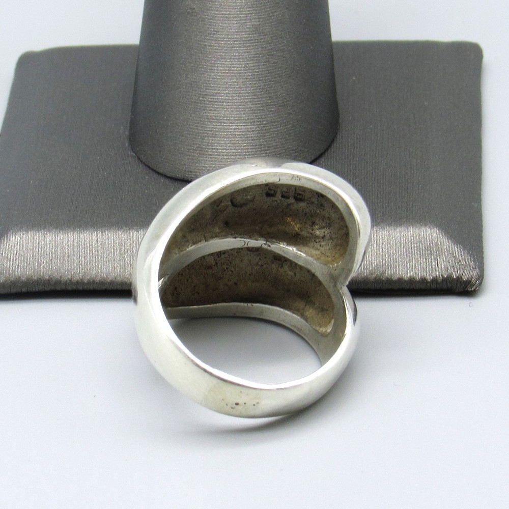 Bold Sterling Silver Two Domes Ring From Mexico Size 8.75