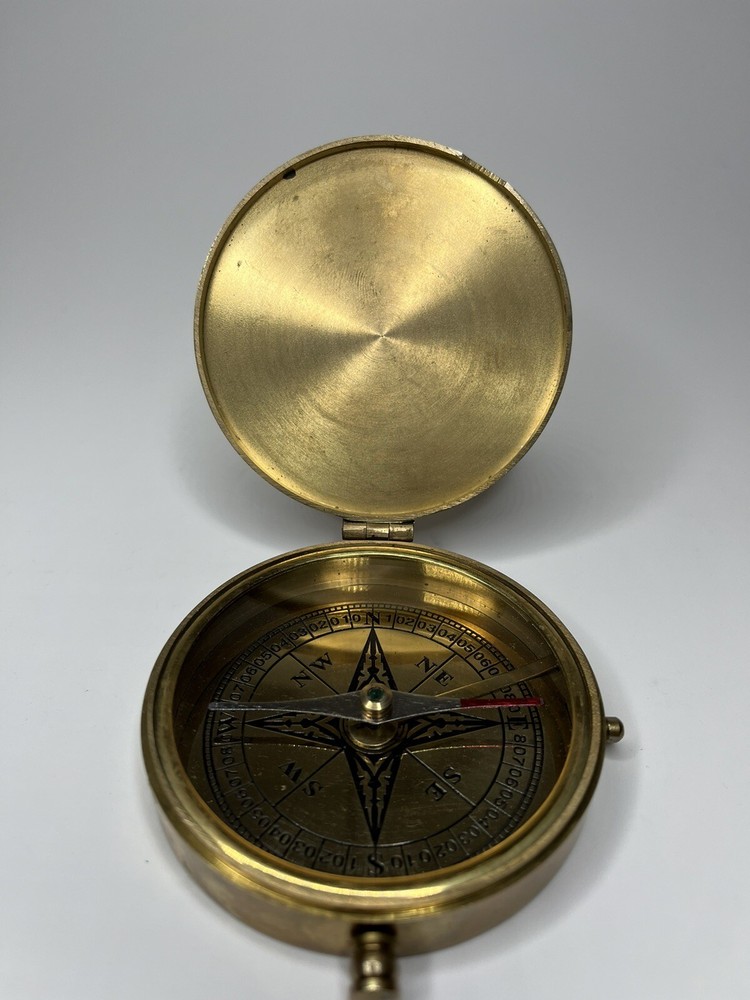 NAUTICAL 3” SOLID BRASS - HEAVY - DIRECTION COMPASS