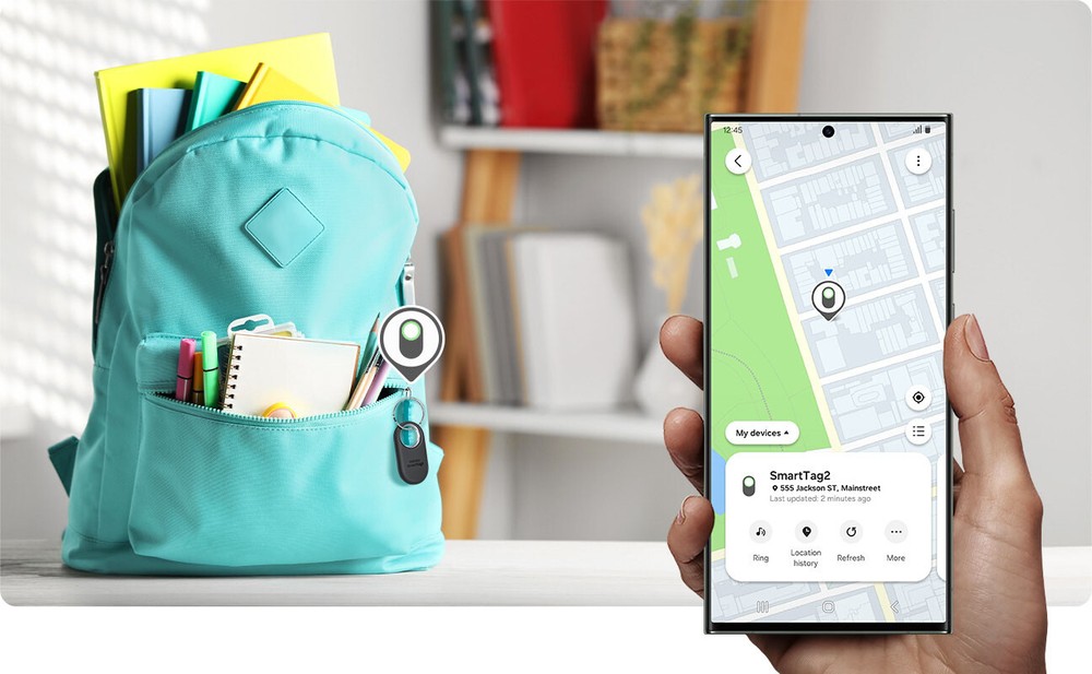 Samsung - Galaxy SmartTag2 - Black and White