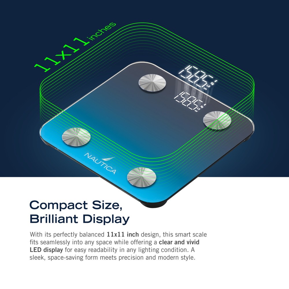 396-Lb Capacity Digital Bathroom Scale, Bluetooth, LED Display, BMI